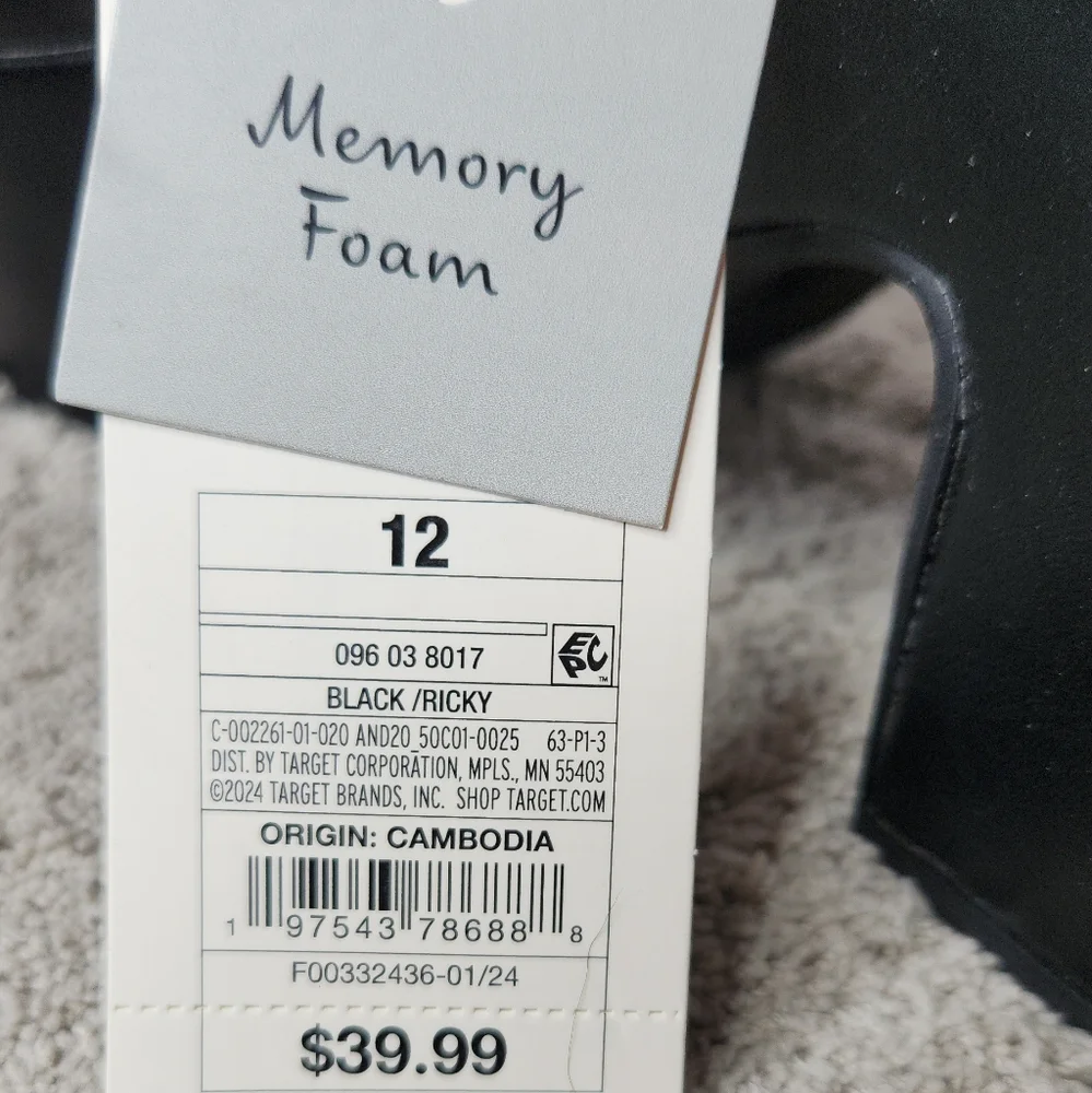 Women's Ricky Platform Heels with Memory Foam Insole - A New Day Black 12